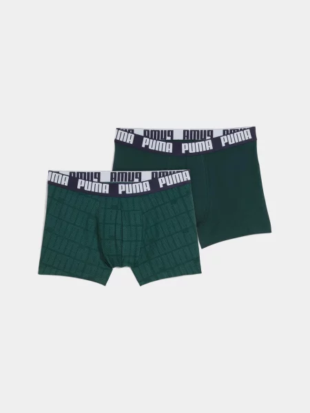 Набір трусів PUMA Logo Print Boxers 2 комбінований верх зелений