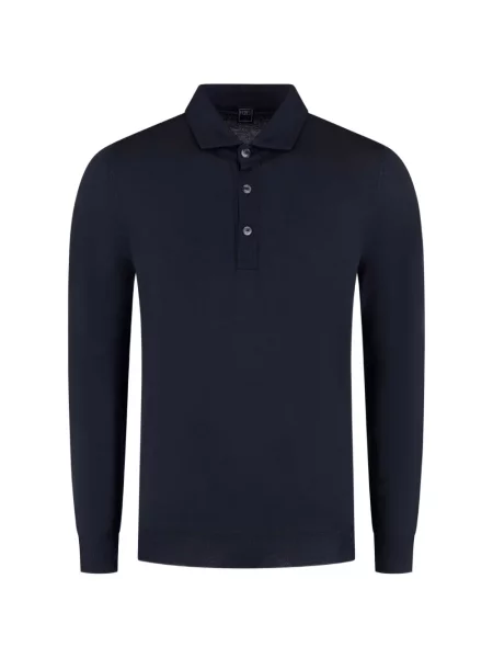 Lung tricou polo Fedeli albastru
