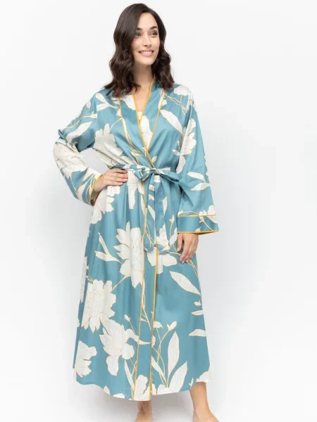 Халат Fable&Eve Greenwich бавовна/модал блакитний