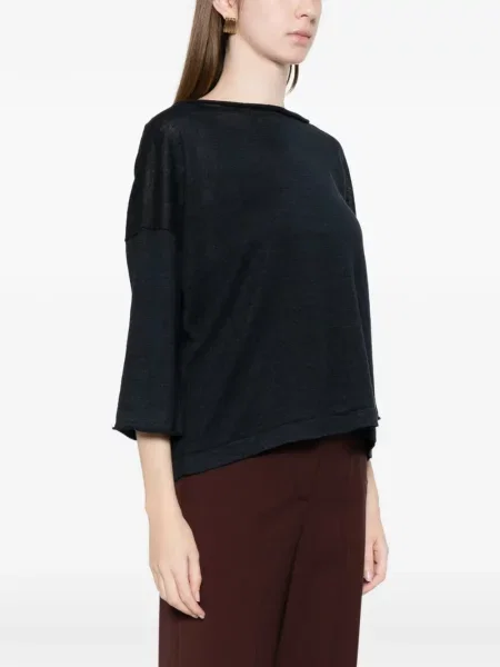 Pulover Roberto Collina cu decolteu barcă albastru