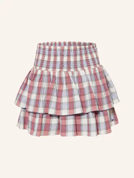 Tommy Hilfiger Sukně S Volánky světle / režná / tmavě modrá červená