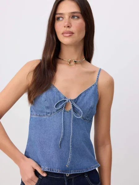 Trendyol Top denim albastru