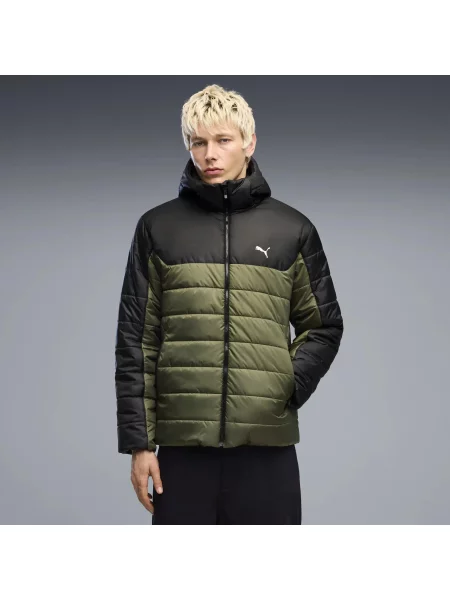 Kurtka wyściełana Essentials z kapturem PUMA zielona