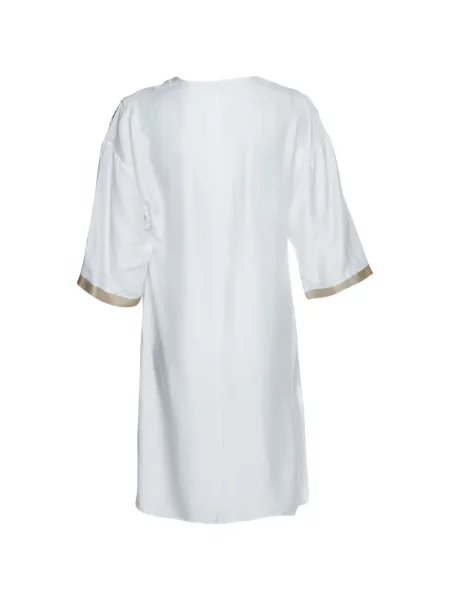 Rochie La Perla cu broderie cu decolteu în V alb