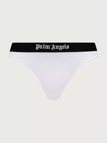 Palm Angels nohavičky dámske s bavlnou biela