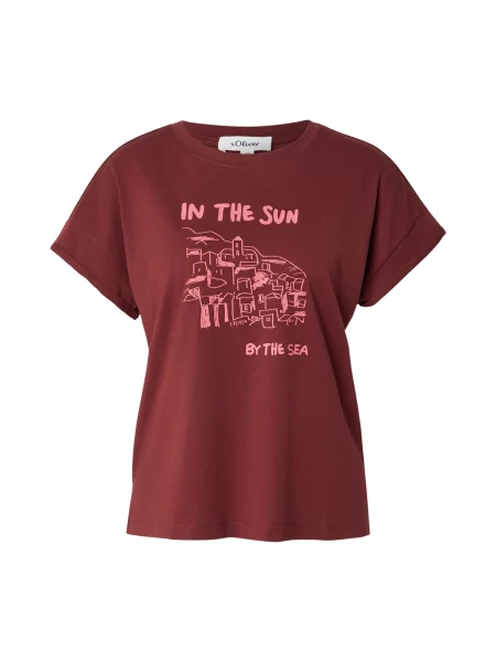 S.Oliver Tricou roz deschis / bordeaux roșu