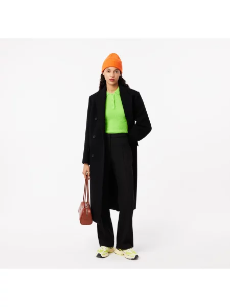Lacoste Spodnie Dzwony Z Wysokim Stanem czarne
