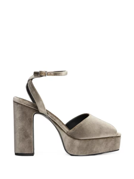 Sandale Bibi Lou de catifea cu platformă gri