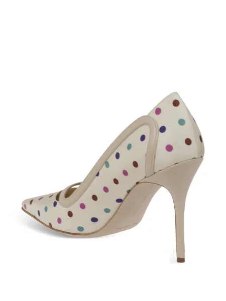 Pantofi cu toc Manolo Blahnik de mătase cu buline