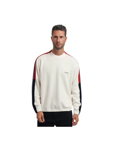 Sweter Armani Exchange z okrągłym dekoltem biały