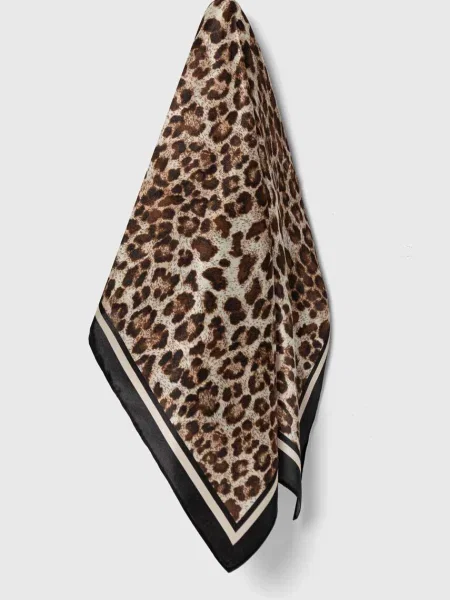 Svilena marama Answear Lab s uzorkom smeđa