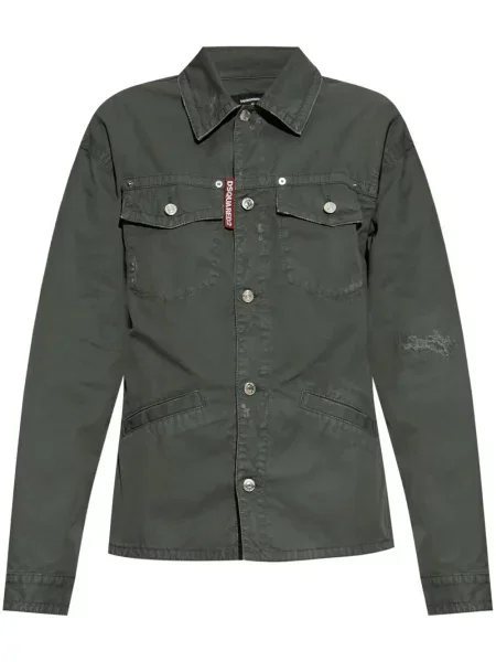 Cămașă Dsquared2 zdrențuiți verde