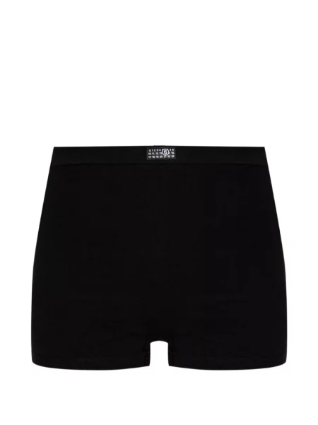 Pantaloni scurți Mm6 Maison Margiela tricotate cu autograf negru
