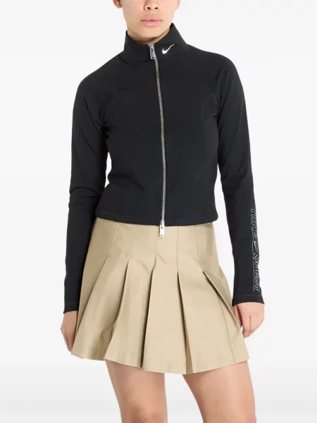 Top sport Nike din fleece plisat fără mâneci alb