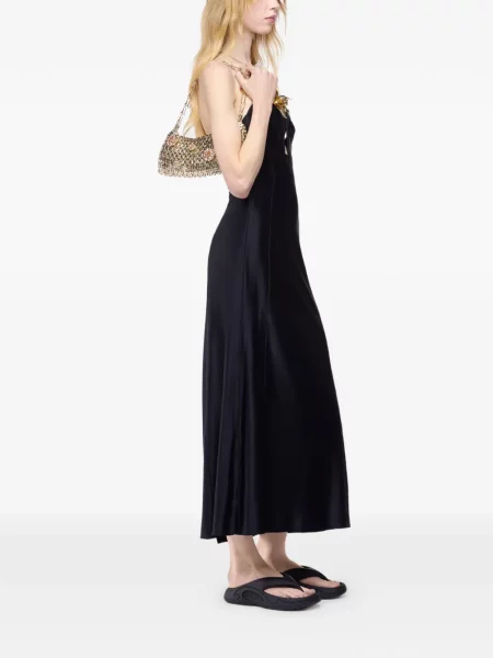 Rochie midi Rabanne cu motiv cu inimi negru