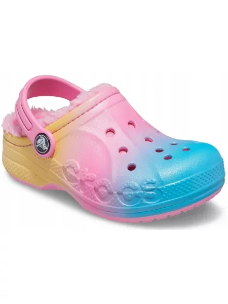 Chodaki Dla Dzieci Crocs Baya Lined Printed Clog. różowe