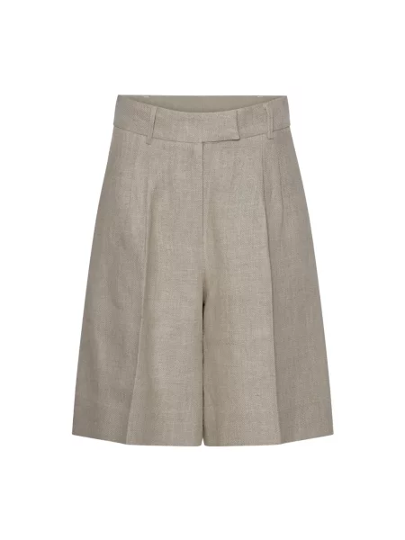 Lniane bermudy Remain Birger Christensen beżowe