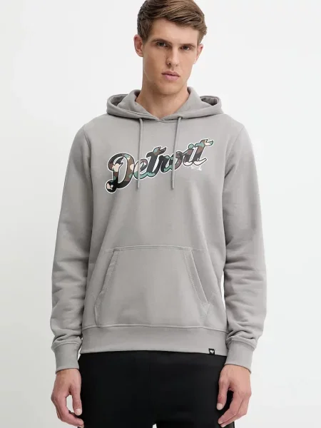 Mikina 47 brand MLB Detroit Tigers s kapucí s potiskem šedá