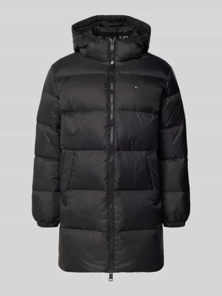 Płaszcz puchowy o kroju regular fit z wyhaftowanym logo Tommy Jeans czarny