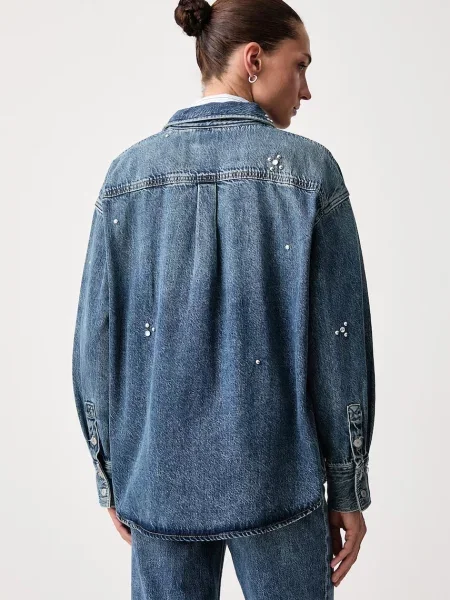 Levi's koszula z bawełną JORDAN DENIM niebieska