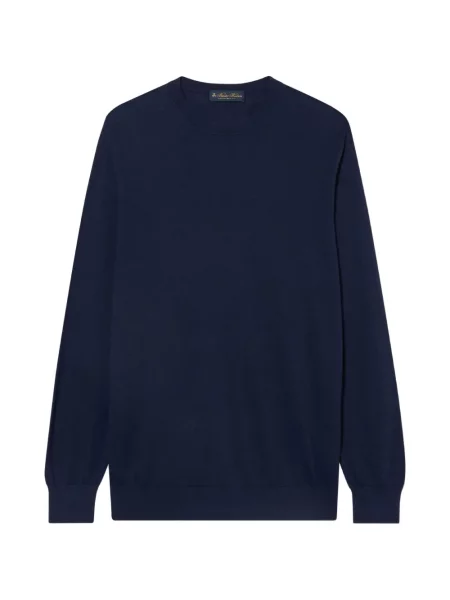 Pulover Brooks Brothers cu decolteu rotund albastru