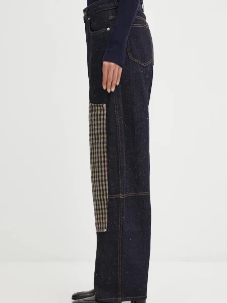 GANNI jeansy Neppy Denim Carpenter high waist