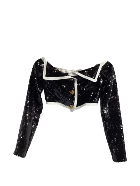 Retro zkrácený top Giambattista Valli Vintage černý