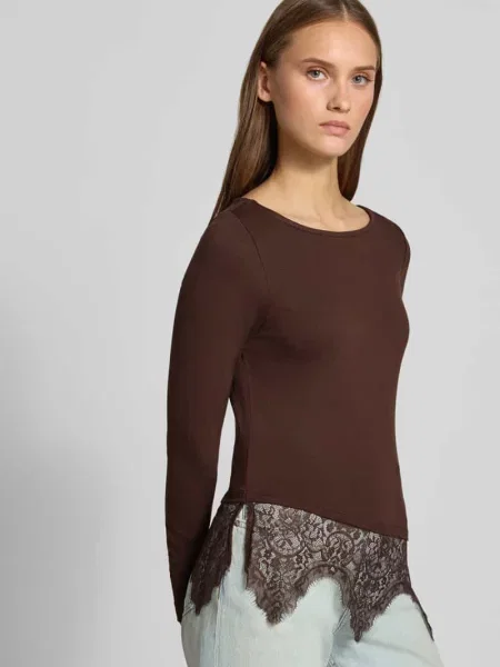 Bluzka z długim rękawem o kroju slim fit z mieszanki model LAILA' Only