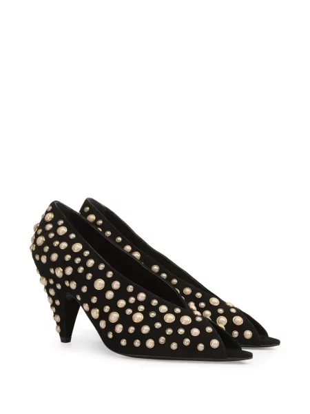 Pantofi cu toc Sergio Rossi cu perle negru