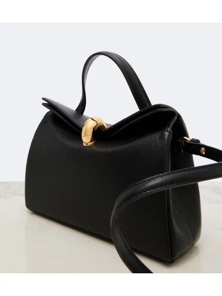 Top Jacquemus din piele negru