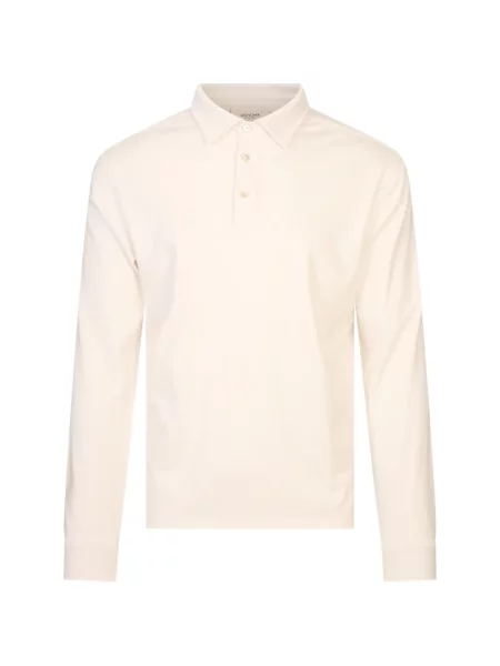 Lung tricou polo Agnona alb