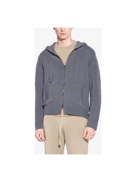 Sweter Paolo Pecora z kapturem szary