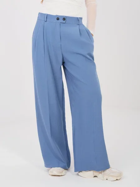 Pantaloni Rue Paris business alb