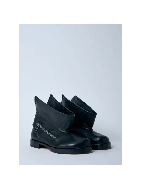 JW Anderson botki skórzane Biker Boot na płaskim czarny