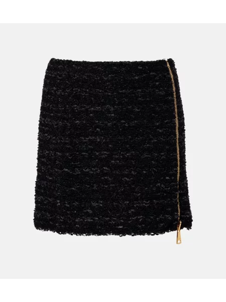 Fustă Balmain din tweed negru