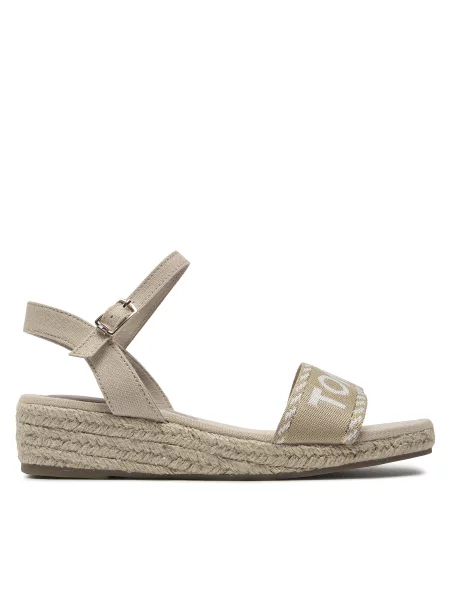 Espadrile Tommy Hilfiger Rope Wedge Sandal S bež