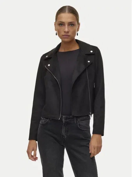 Μπουφάν από απομίμηση δέρματος Vero Moda μαύρο