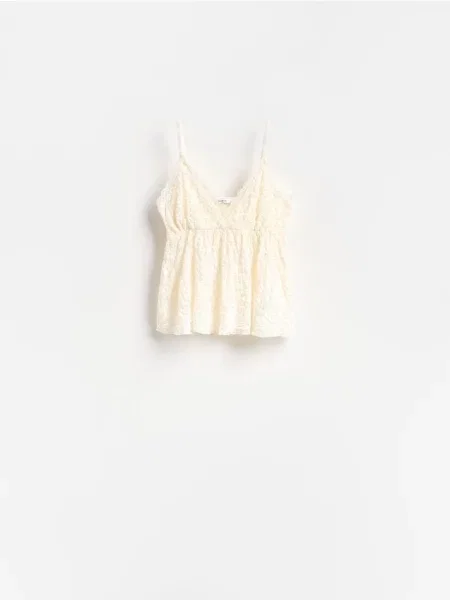 Reserved Top din dantelă crem