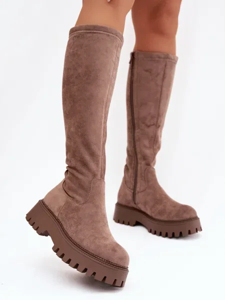 Botine Big Star Shoes cu platformă maro