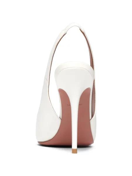 Sandale Amina Muaddi slingback alb