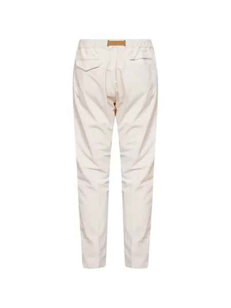 Cu centură pantaloni White Sand de catifea cord alb