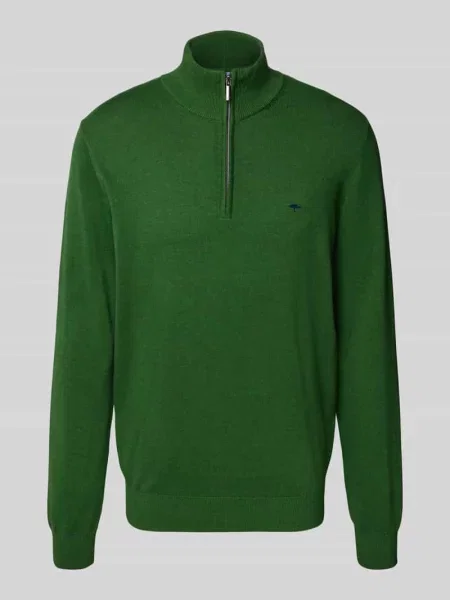 Sweter z dzianiny z kołnierzem Fynch-hatton zielony