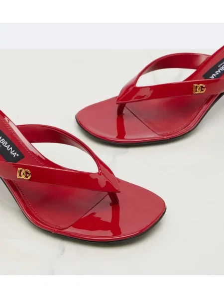 Usnjene lakirane tangice Dolce&gabbana rdeča