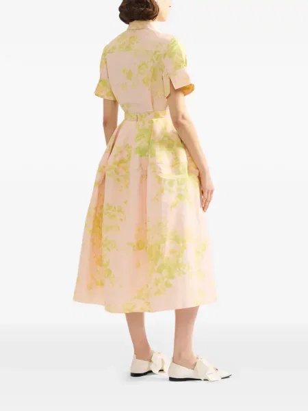 Fustă midi Erdem cu model floral roz