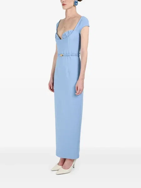 Rochie maxi Rowen Rose lungă de costum albastru