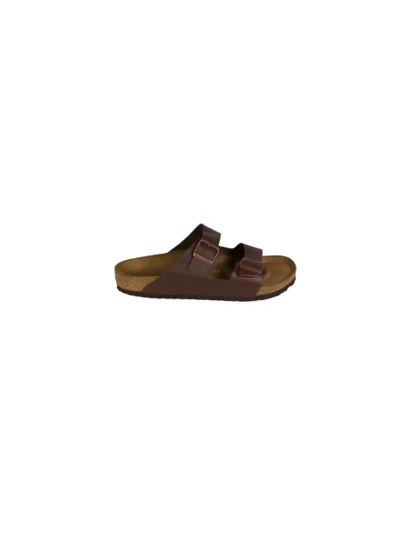 Klapki Birkenstock skórzane brązowe