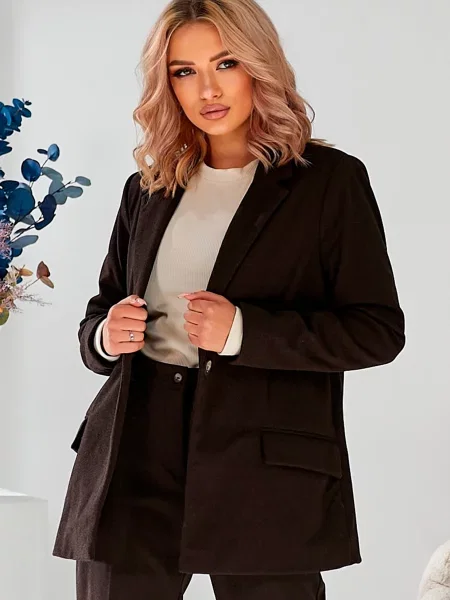 Блейзер LadyLike бавовна/поліестер коричневий