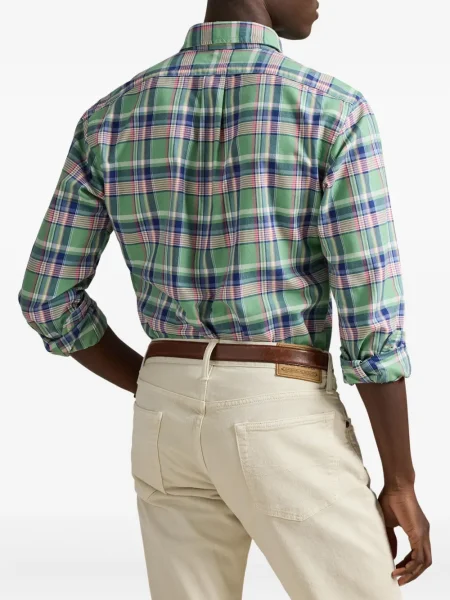 Șapcă Polo Ralph Lauren cu broderie din țesătură twill în carouri albastru