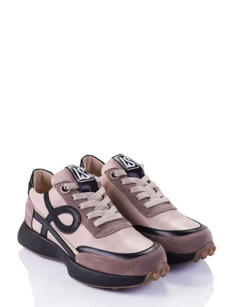 Кожаные кроссовки Derisan бежевые