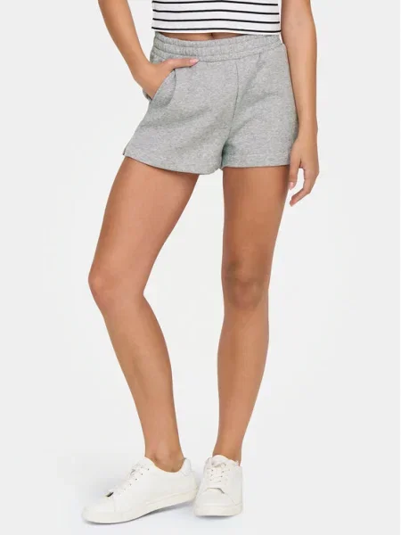 ONLY Спортни шорти Sweat сив